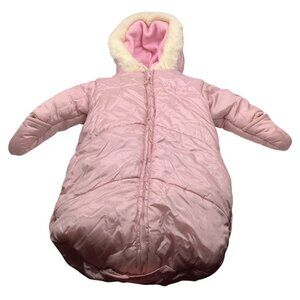 U.S. Polo Assn Pink Baby Girl Snowsuit Size 0-6M Nylon & Polyester